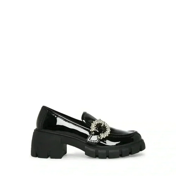 [7]Maden Girl Holiday Patent Leather Jewled Chunky Platform Lug Sole Loafer - Picture 1 of 12